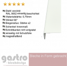 Winkel Stahl verzinkt 2-fach Kantenschutz RAL 9002 Grauweiß 0,75mm